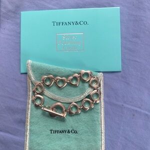 Authentic Tiffany & Co. Vintage Sterling Silver Heart Toggle Bracelet